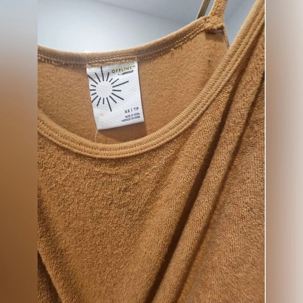 NWOT Aerie offline terry cloth rusted jumpsuit XS - Picture 6 of 10